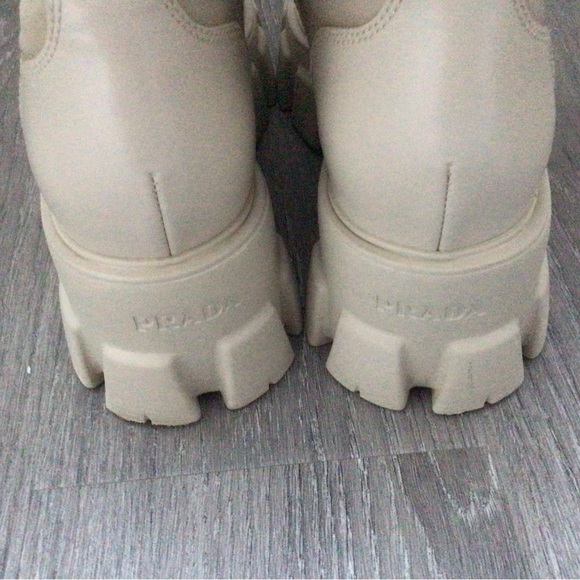 PRADA MONOLITH BOOTS -TAN - Picture 2 of 4